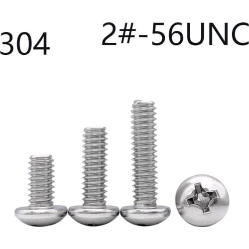 1000pcs UNC 2#-56 *L = 5/32 3/16 1/2 3/8 1 US stainless steel 304 A2 Cross pan head machine screws coarse fine thread Screw Bolt