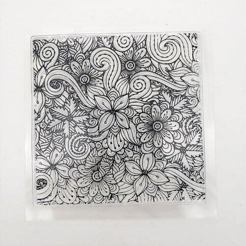 10x10cm Flowers Ribbon Clear Stamps Transparent Seal Silicone Seal TPR Christmas Wedding Roller Stamps DIY Scrapbook Album Card