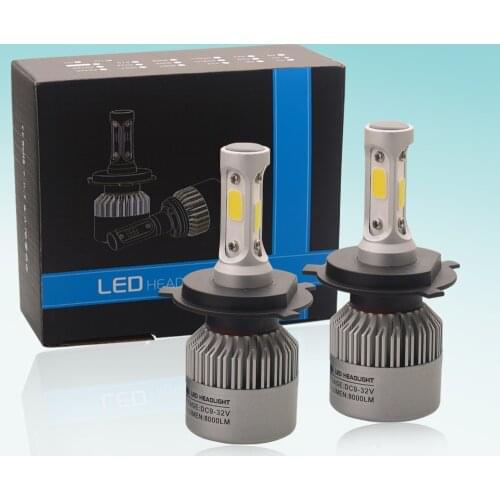 2 pcs H4 LED H7 H11 H8 9006 HB4 S2 Auto Car Headlight 72W 8000LM High Low Beam Bulb All In One Automobile Lamp 6500K 9-32V