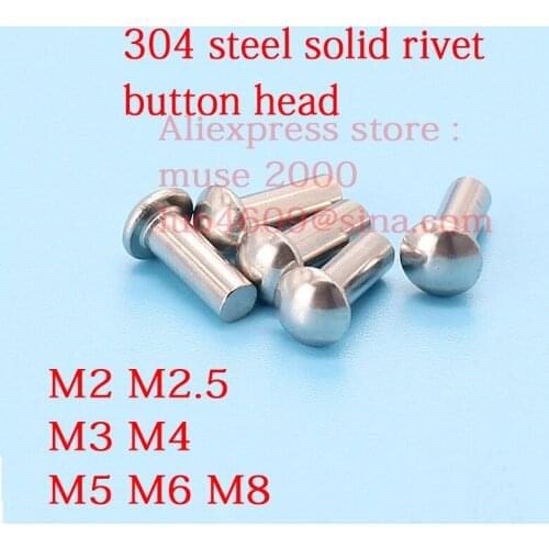 304 button head solid steel rivet M5x8 10 12 16 20 25 30 35 40 45 50 60 mm advertisement market marker signs arcylic clear menu