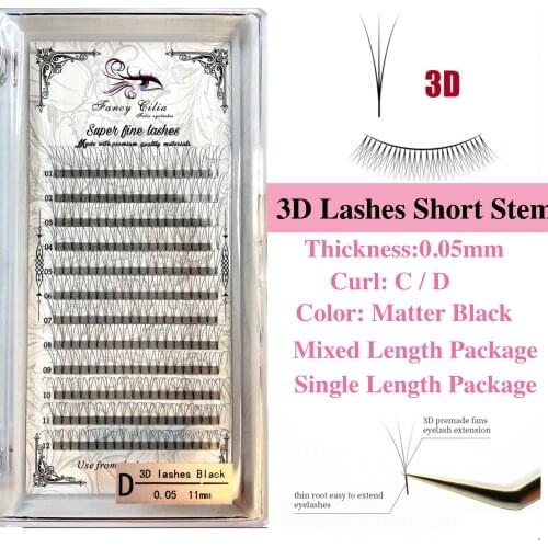 3D Mink Lashes thickness 0.05mm Natural soft Premade Russian Volume Fan Individual Faux Mink Pre made Volume Fans Eyelash Extens