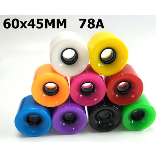 4Pcs 78A Long Board Wheel 60*45MM Cruiser Surf Skate Penny Board Transparent Wheels Electric Scooter Skateboard Solid PU wheels