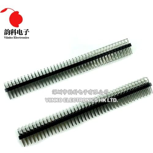 5PCS 2.54mm 2 x 40 Pin Male Double Row Right Angle Pin Header Strip pin header double row angle