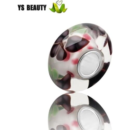 Painted butterfly large hole bead beads murano glass beads suitable for charm bracelet jewelry making gifts for women