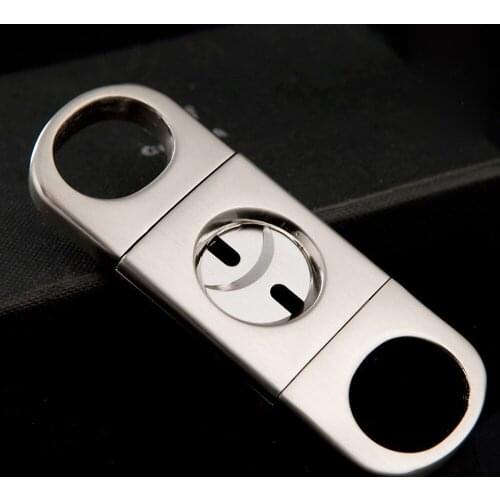 COHIBA Double Blades Stainless Steel Cigarette Long Cigar Cutter Pocket Gadget Zigarre Smoking Accessories Guillotine 365VB