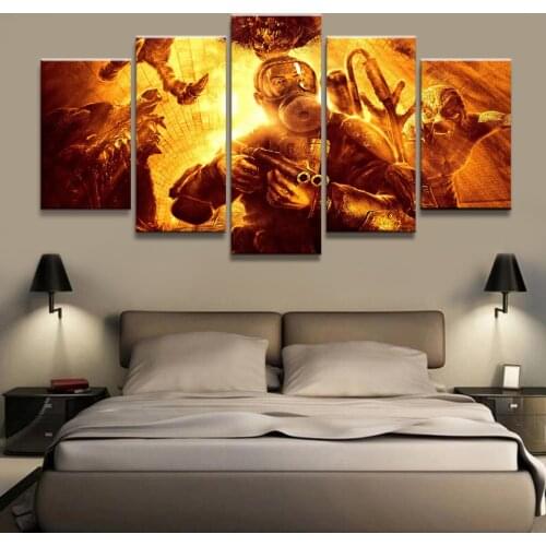 Home Decor Poster HD Pictures Prints Canvas 5 Piece Modular metro exodus Game Living Room Art Decorative Painting Framed