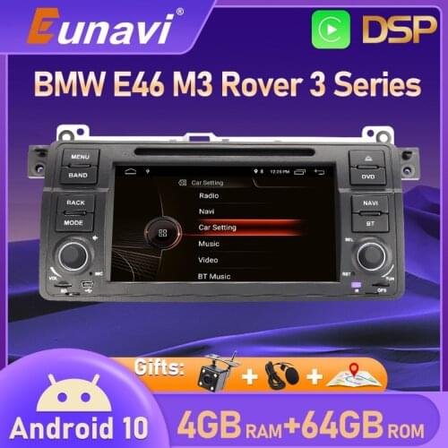Eunavi 1Din Android Car Multimeida Radio Player For BMW E46 M3 Rover 3 Series 7 inch HD Screen GPS Navigation DSP 1 Din DVD WIFI