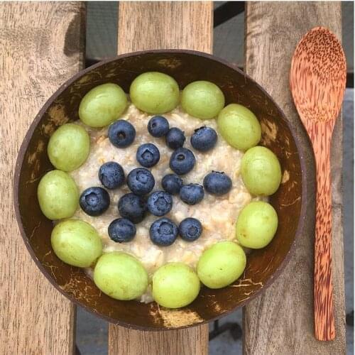 Exquisite Coconut Bowl Handmade Ramen Fruit Snacks Dessert Bowl Household Tableware Bowl Fork and Spoon Set Exquisite Tableware