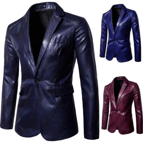 Mens Jacket Suit Long Sleeve Solid Color Turn Down Collar Fine Twill Shiny Suit Casual Best Man Dress Costumes