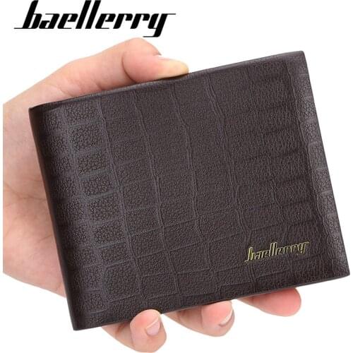 Baellerry Men Genuine Leather Purse Mini Coin Pocket Money Bags Card Holder Short Business Wallets for Male carteira masculina