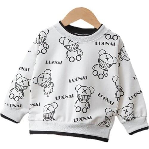 Fashion Children Clothes Spring Autumn New Baby Girls Boys Cartoon T-Shirt Infant Sports Clothing Kids Toddler Casual Costume