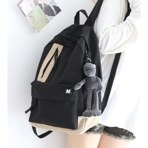 Fashion Female Panelled Backpack Women 2020 Korean Cute School Bags for Girls High School Students 15.6 Inch Laptop Backpack New