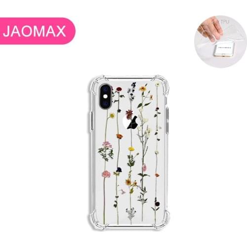 Jaomax Soft Luxury Shockproof Flower Phone Case For iPhone 7 8 Plus X Xs Max 6 6s Plus 5 5S SE Xr 11 Lovely Floral Cover Fundas
