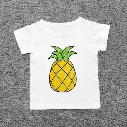New Release Of The Latest 2020 Summer T-shirt Kids Pineapple Fruit Print Girls T-shirt Kawaiis Round Neck Top T-shirt Boys