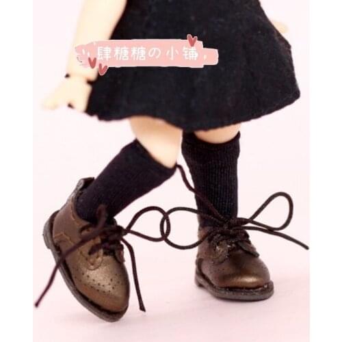 OB11 \Blythe doll shoes [British style rock shoes] BJD baby shoes plain body Molly Beauty knot pig round cake