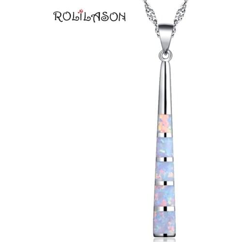 925 sterling silver created white opal pendant necklace Anniversary gift jewelry for women party SP26