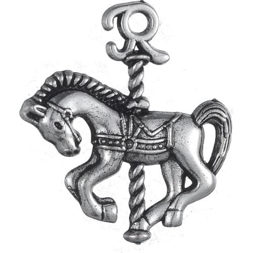 Skyrim Romantic Amusement Park Carousel Charms Polish Horse Pendants DIY Animal Jewelry Accessories For Necklace&Bracelet 20Pcs