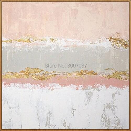 Pop Hand-painted High Quality Modern Gold and Blue Abstract Oil Painting on Canvas for Living Room Decor Abstract Wall Painting