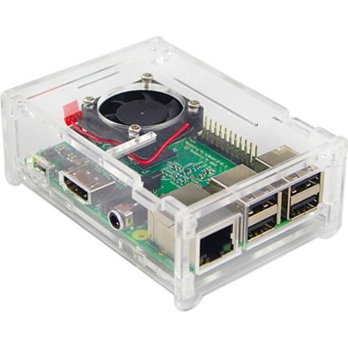 Raspberry Pi 3 Model B Acrylic Case Transparent Box Shell Clear Enclosure Cooling Fan Cooler For Raspberry Pi 3B