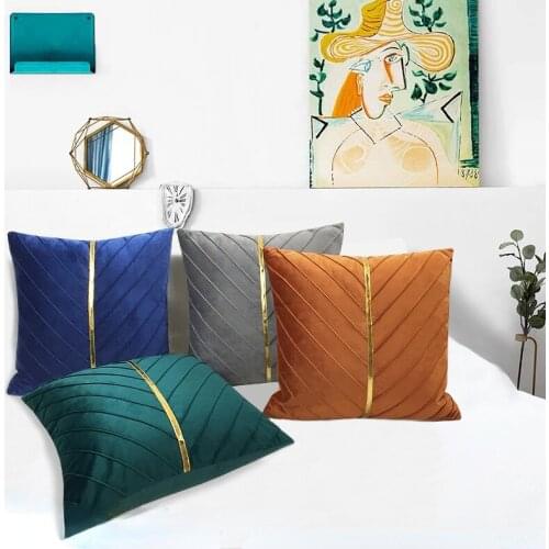 45x45cm Velvet Pillow Cover Home Decor Suede Check Luxury Cushion Cover Luxury Decorative Pillow Cover Custom Wholesale