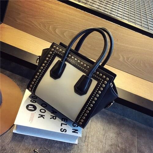 Luxury Brand Women Leather Handbags Fashionable Black-and-white Collision Color Handbag High Quality Sling Crossbody Bags