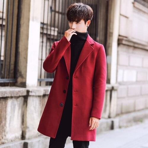Woollen Overcoat Winter Autumn Men Coat Fashion Brand Clothing Lined Warm Woolen Overcoat Male Wool Blend Mens Coat 5XL