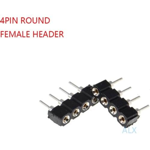 50PCS 1X4 PIN Single Row ROUND FEMALE PIN HEADER 2.54MM PITCH Strip Connector Socket 4p 4PIN 4 PIN FOR PCB BOARD arduino
