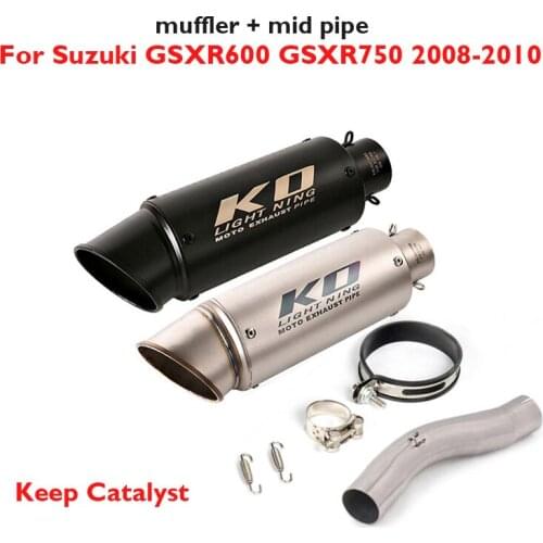 Slip on GSXR600 GSXR750 for Suzuki Motorcycle Exhaust Pipe 51mm Muffler Escape Tip Modified Link Connection Pipe