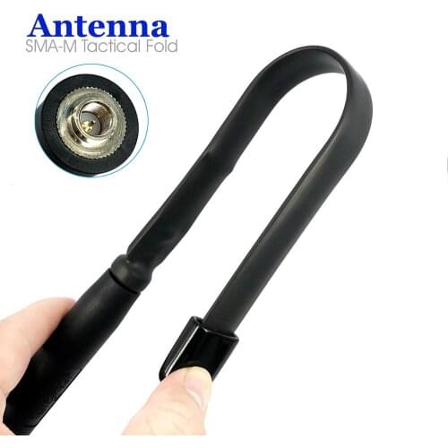 8W Tactical Foldable Antenna SMA-Male 136-520MHz Dual Band VHF UHF For ICOM PUXING Yaesu Vertex Walkie Talkie TYT Two Way Radio