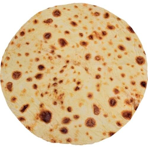 Mexican Taco Burrito Thin Blanket Round Flannel Realistic Food Throw Blanket Pancake Printed Quilt Home Bedroom Supplies