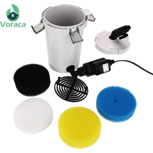 220V 6W 400L/H External Aquarium Filter Canister Ultra-quiet Fish Tank Filter Bucket Aquarium Adjustable Flow HW-603B/HW-602B