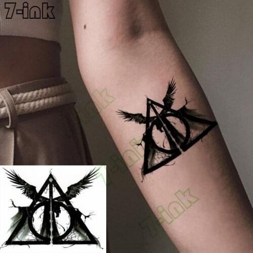 Temporary Tattoos Sticker Grim Reaper Demon Wing Black Word Angel Snake Waterproof Body Art Flash Tatoo Fake Tatto for Man Woman