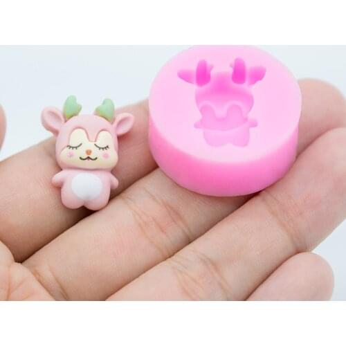 YF209 Deer Silicone Mold - Fondant Cupcake Topper Candy Chocolate Decoration Jewelry Making Cabochon Handmade Mould