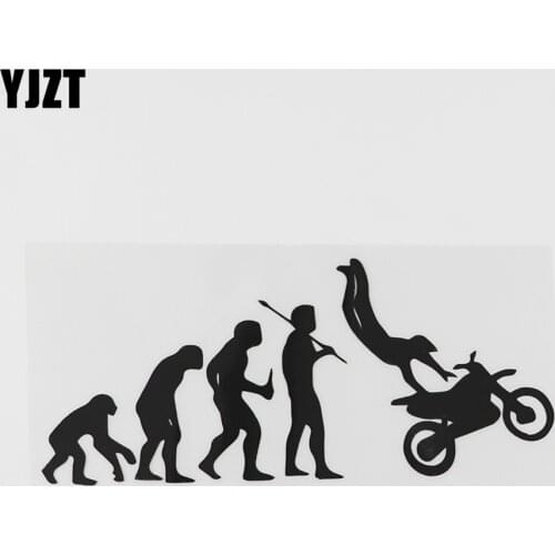 YJZT 17.5CMX7.4CM Motocross Racing Evolution Decal Vinyl Car Sticker Black/Silver 8A-0596