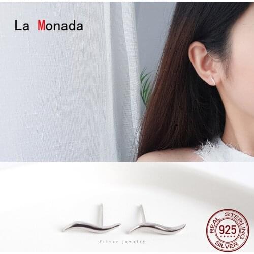 La Monada Stud Earrings For Women Silver 925 Minimalist Wave Fine Women Earrings In Jewelry Stud Earrings 925 Sterling Silver