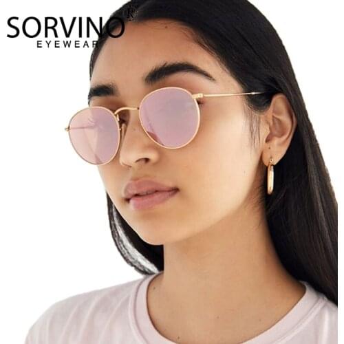SORVINO Skinny Steampunk Round Sunglasses 2020 Women Vintage Small Luxury Brand Designer Lady Tiny Oval Sun Glasses Shades SP209