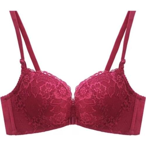 Womens Sexy Lace Front Button Adjustable Bra Without Steel Ring, Fashionable And Novel, Comfortable And Breathable Underwear