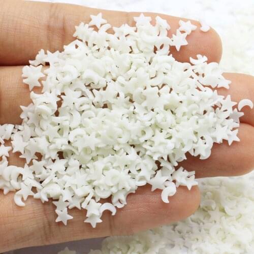100g Luminous Moon Star Slice Polymer Clay Sprinkles for Crafts Making DIY Scrapbook Phone Nail Arts Crystal Mud Filler Material
