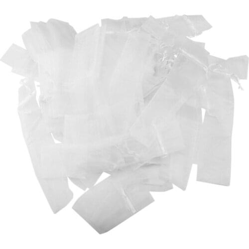 100 Pack Folding Hand Fan Pouch Drawstring Organza Bags Folding Fan Pocket Bag for Outdoor Wedding Party Favor Gift Bags