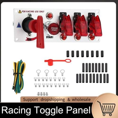 12V Auto LED Racing Car Ignition Engine Start On/Off Push Toggle Switch Panel