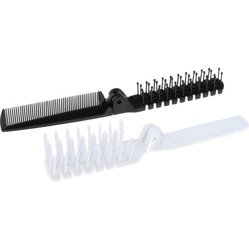 2Pcs Plastic Beard Hair Comb for Women Men: Folding, Antistatic, Pocket Brush for Grooming & Combing Hair, Beards and Mustaches