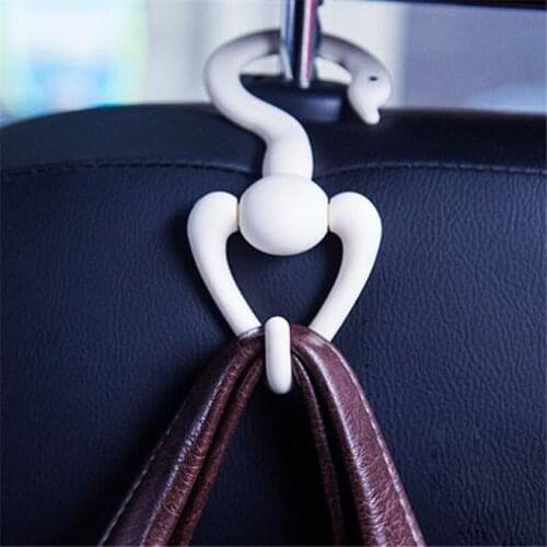 Swan Shaped Car Seat Back Headrest Hanging Hooks 2pcs Cargo Organizer Universal Car Clips Interior Accessories