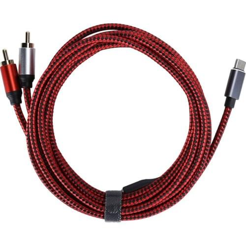 2‑In‑1 RCA Cable Type‑C To 2 RCA Audio Cable For Home Theater DVD TV Amplifier Cd Sound Card (300cm/500cm )