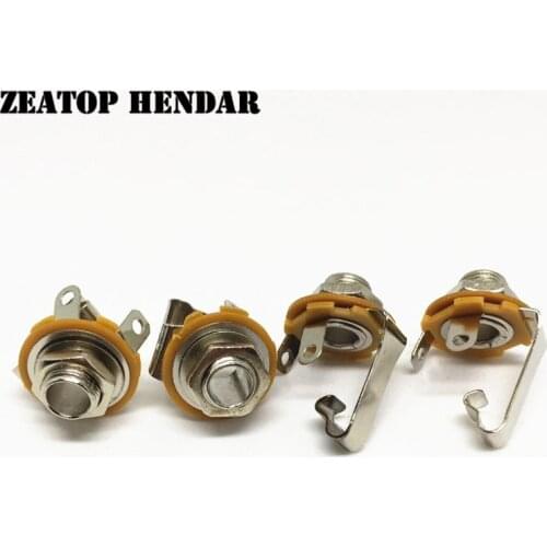 20Pcs 1/4" 6.35 mm Mono Jack Chassis Socket 6.35 Female Panel Mount 6.35mm Audio Jack Speaker Adapter Solder Connector