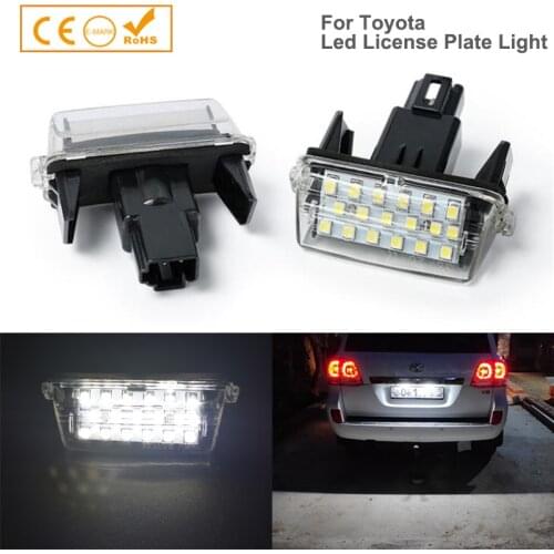 2x Rear Number License Plate Light For Toyota Auris Camry Corolla Esquire Highlander Prius Yaris Corolla Car Led White Auto Lamp