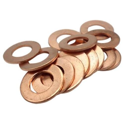 10pcs 10mm ID 13mm-25mm OD Copper flat washer metal gasket sheet industrial gaskets high temperature 0.25-4mm thickness