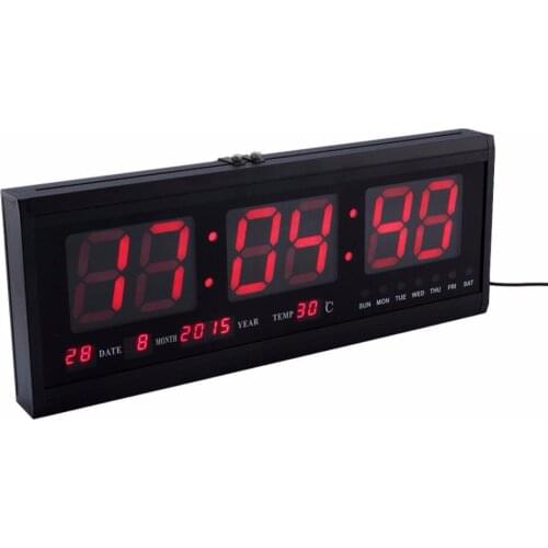 48cm Digital Wall Clock Big LED Time Calendar Temperature Desk Table Clocks Living Room Bedroom Office Decoration
