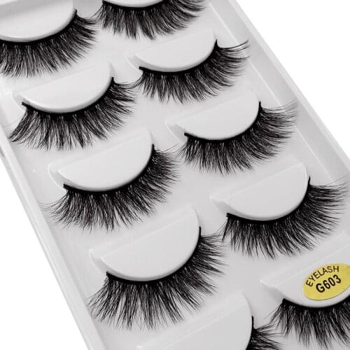 5 pairs eyelashes natural long false eyelashes fluffy 3d mink lashes make up cruelty free fake lashes extension makeup faux cils