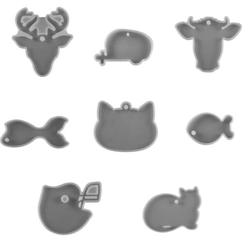 8Style Cute Animal Moulds DIY Crystal Epoxy Mold Pendant Findings Silicone Molds for Jewelry Moulds DIY Making Accessories Tools