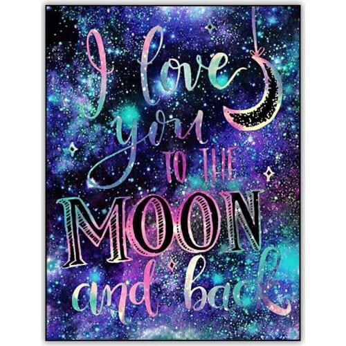 Love You To The Moon and Back Diamond Painting 5d Full Drill Square Crystal Diamond Mosaic Embroidery Cross Stitch Accessories
